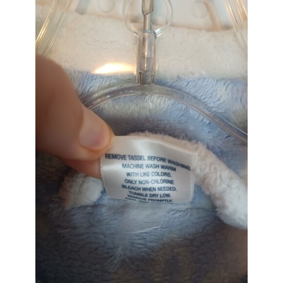 Croft & Barrow Zip Up Plush Robe Sz 2 XL Blue / White - Picture 3 of 4